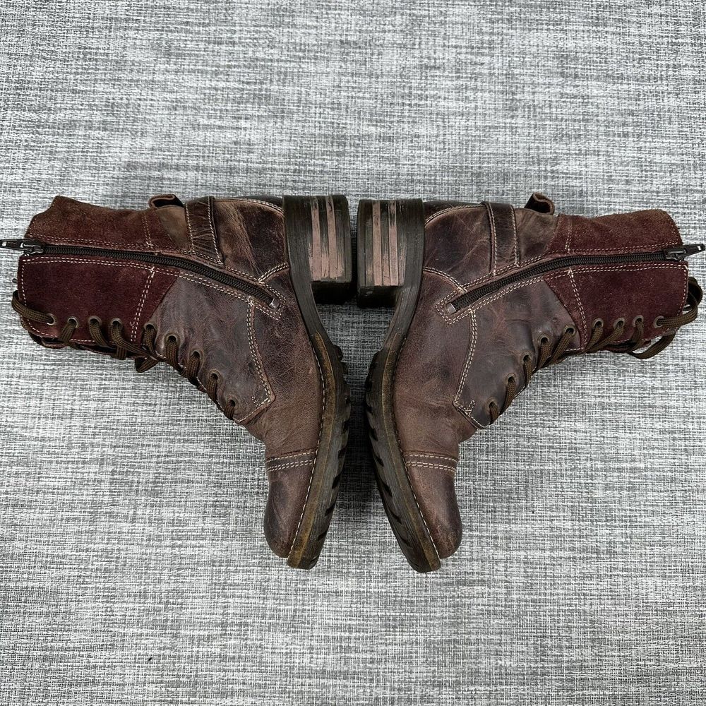 Taos Footwear Crave Combat Boots Womens Sz US 6.5 EU 37 Bordeaux Leather Lace Up - Picture 8 of 16